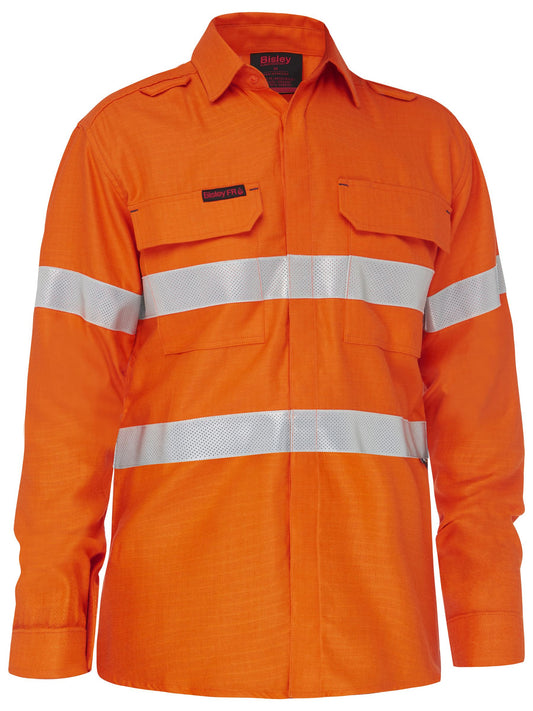 BS8439T - Apex 185 Taped Hi Vis Ripstop FR Vented Shirt - UNBRANDED