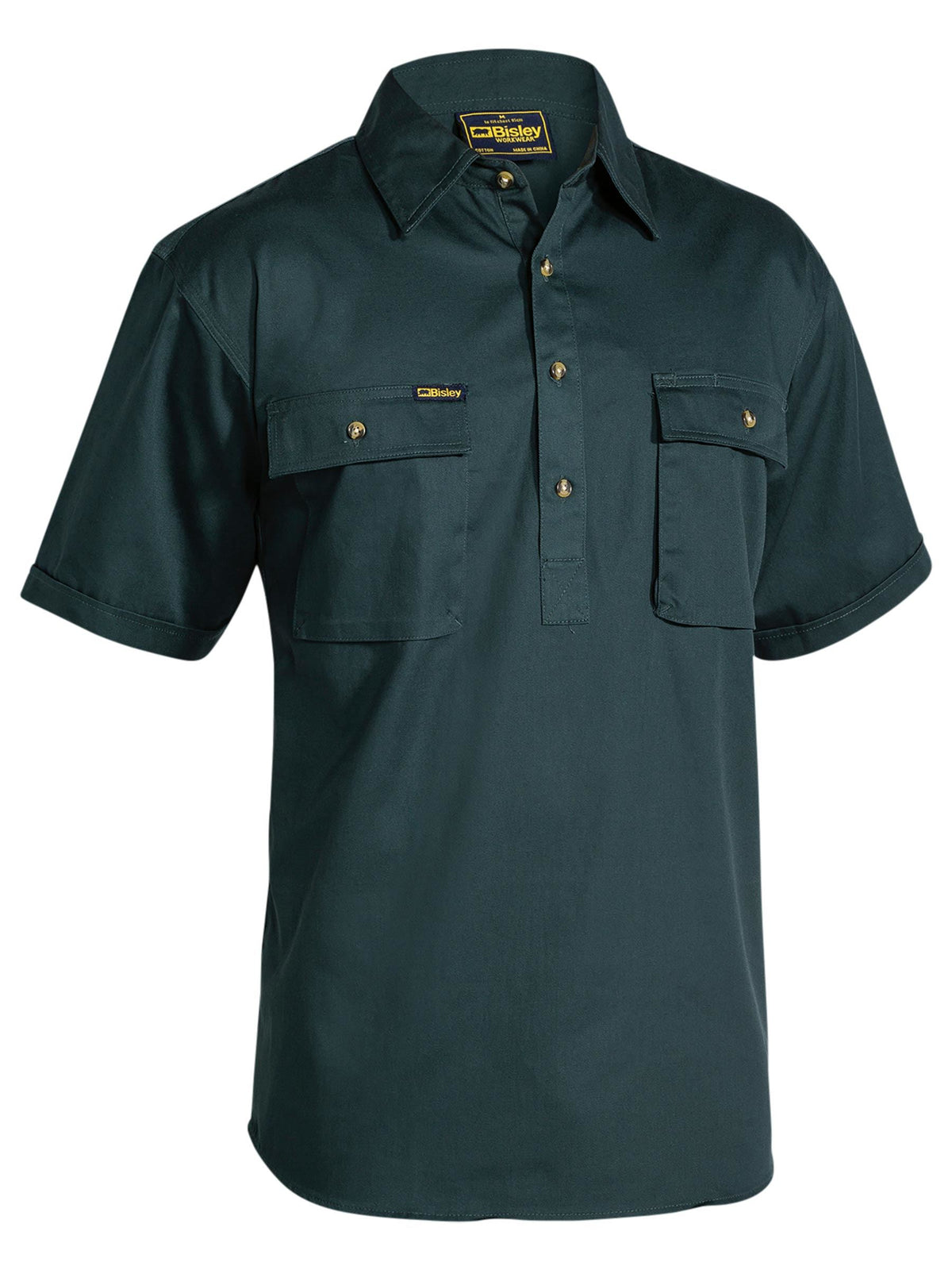 BSC1433 - Closed Front Cotton Drill Shirt - UNBRANDED