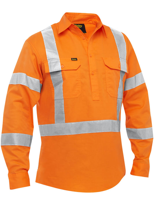 BSC6166XT - X Taped Closed Front Hi Vis Cool Lightweight Drill Shirt - UNBRANDED
