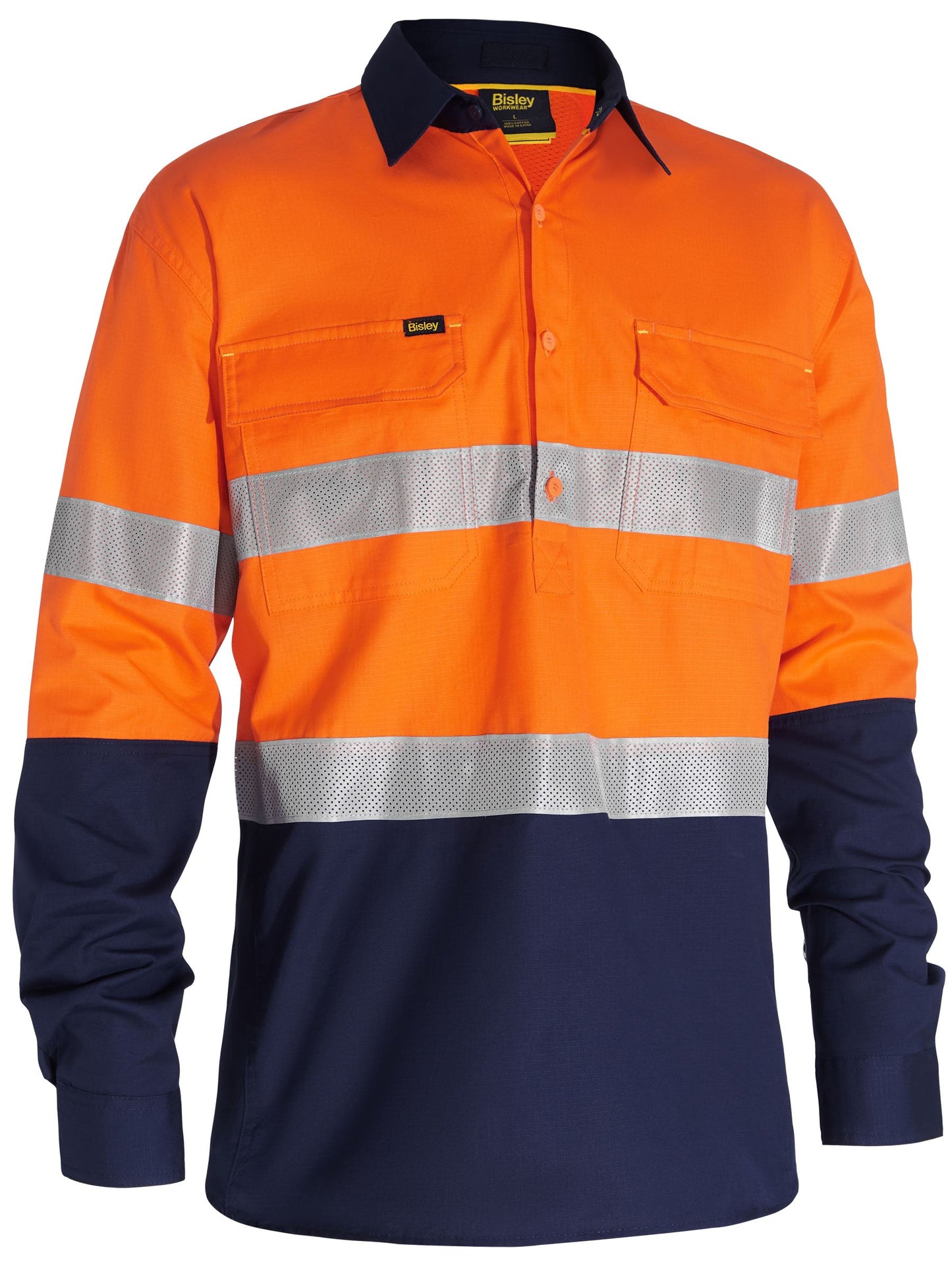 BSC6415T - X Airflow™ Closed Front Taped Hi Vis Ripstop Shirt - UNBRANDED