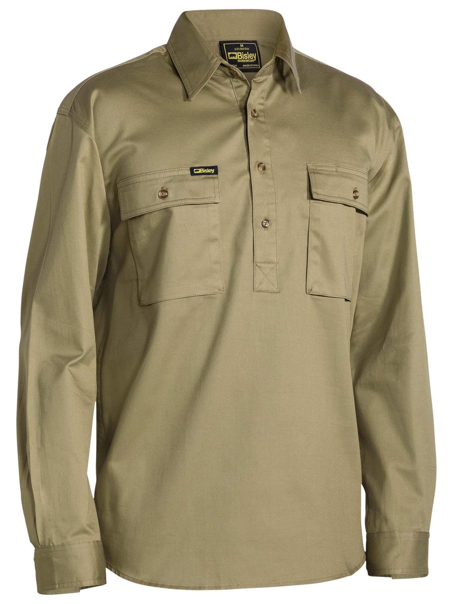 BSC6433 - Closed Front Cotton Drill Shirt - UNBRANDED