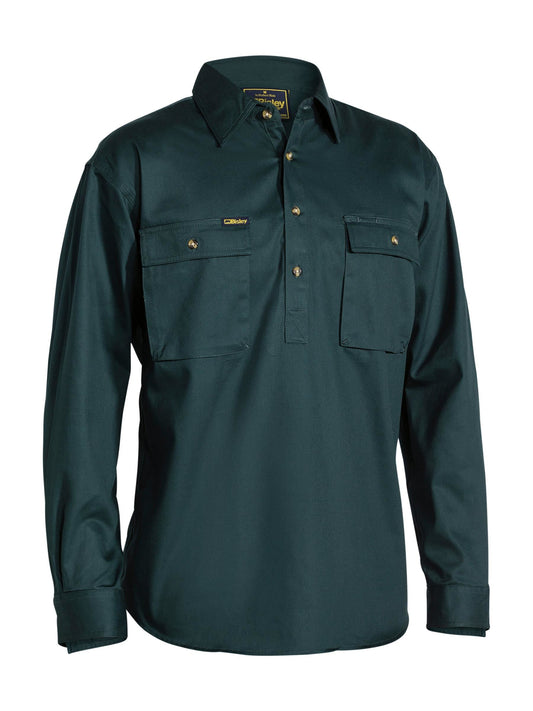 BSC6433 - Closed Front Cotton Drill Shirt - UNBRANDED