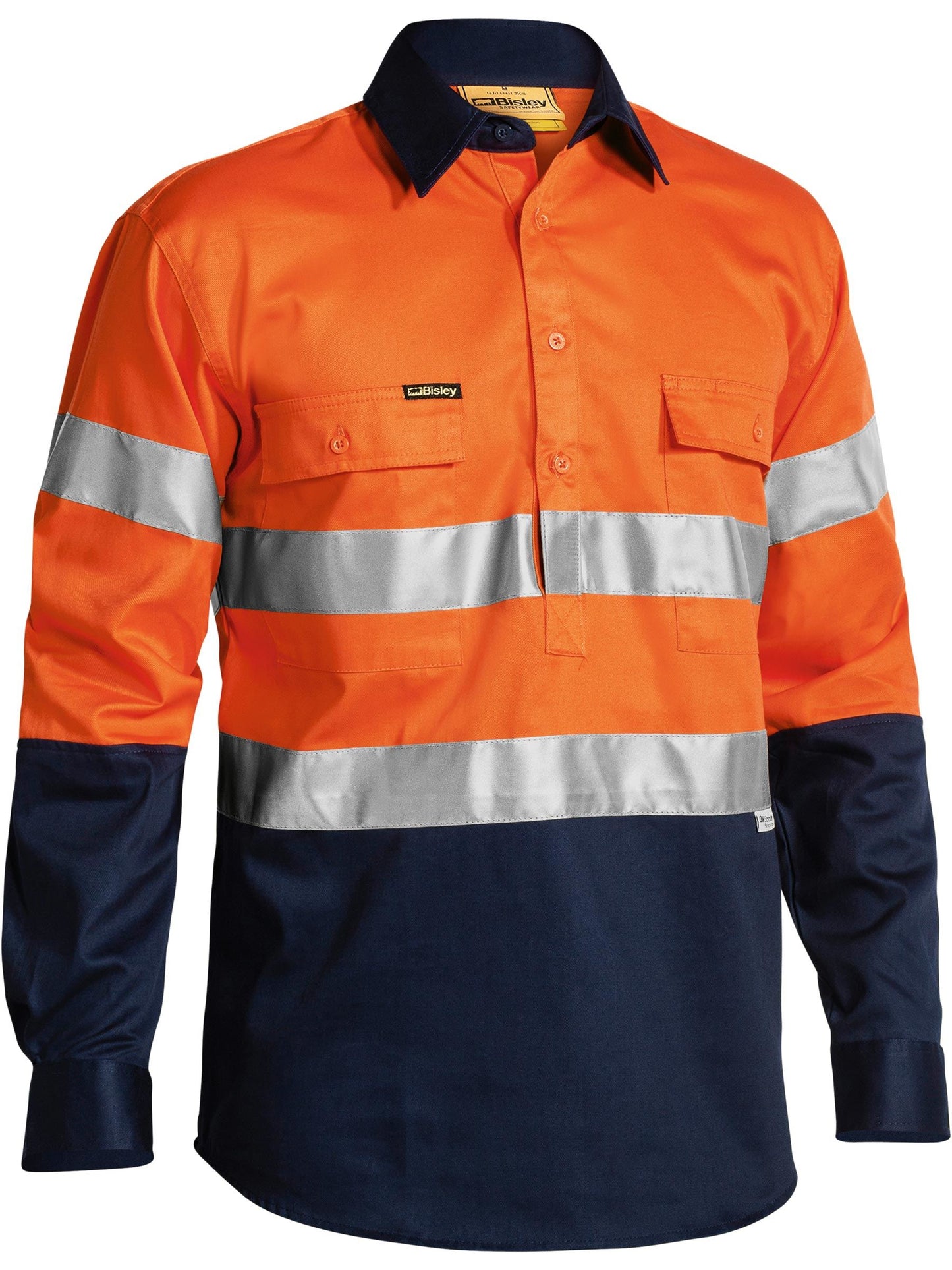 BTC6456 - Taped Hi Vis Closed Front Drill Shirt - UNBRANDED