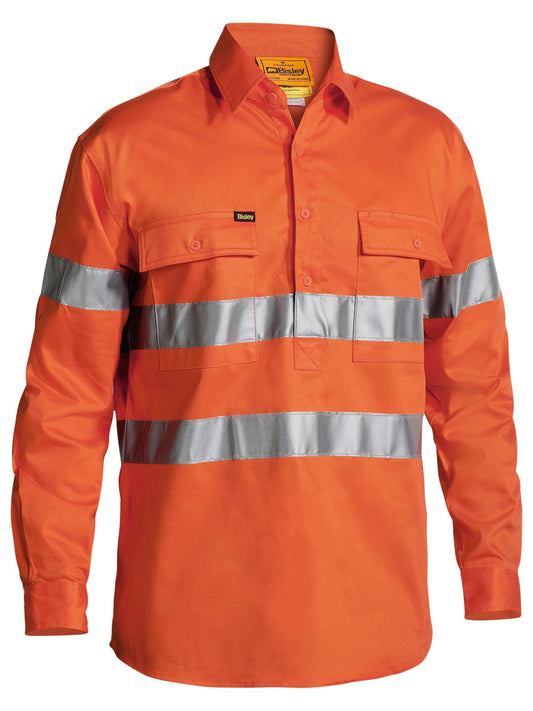 BTC6482 - Taped Hi Vis Closed Front Drill Shirt  - UNBRANDED