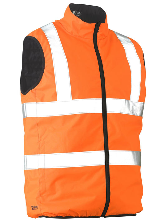 BV0330HT - Taped Hi Vis Reversible Puffer Vest - UNBRANDED