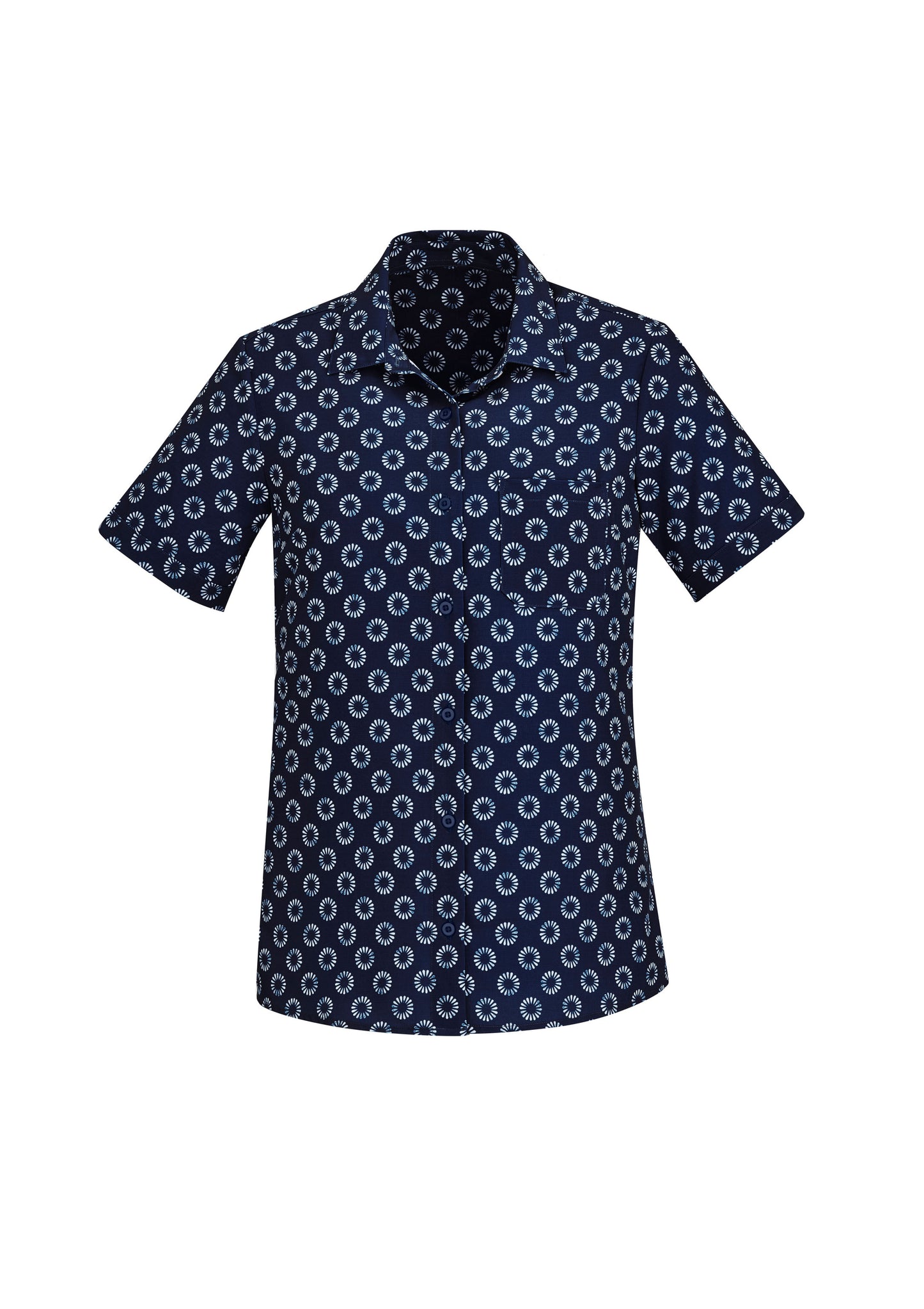 CS948LS - Womens Florence Daisy Print Short Sleeve Shirt - UNBRANDED