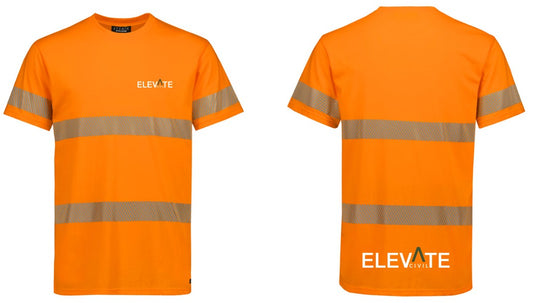 ELEVATE CIVIL - Mens Hi Vis Segmented Tape Cotton Tee Shirt ZH510