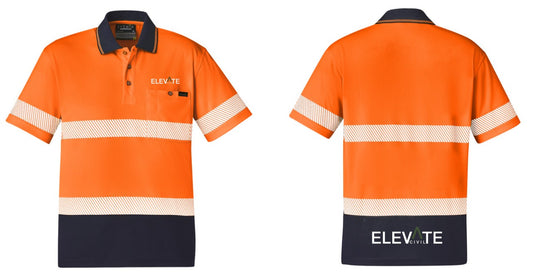 ELEVATE CIVIL - Unisex Hi Vis Segmented Tape Short Sleeve Polo