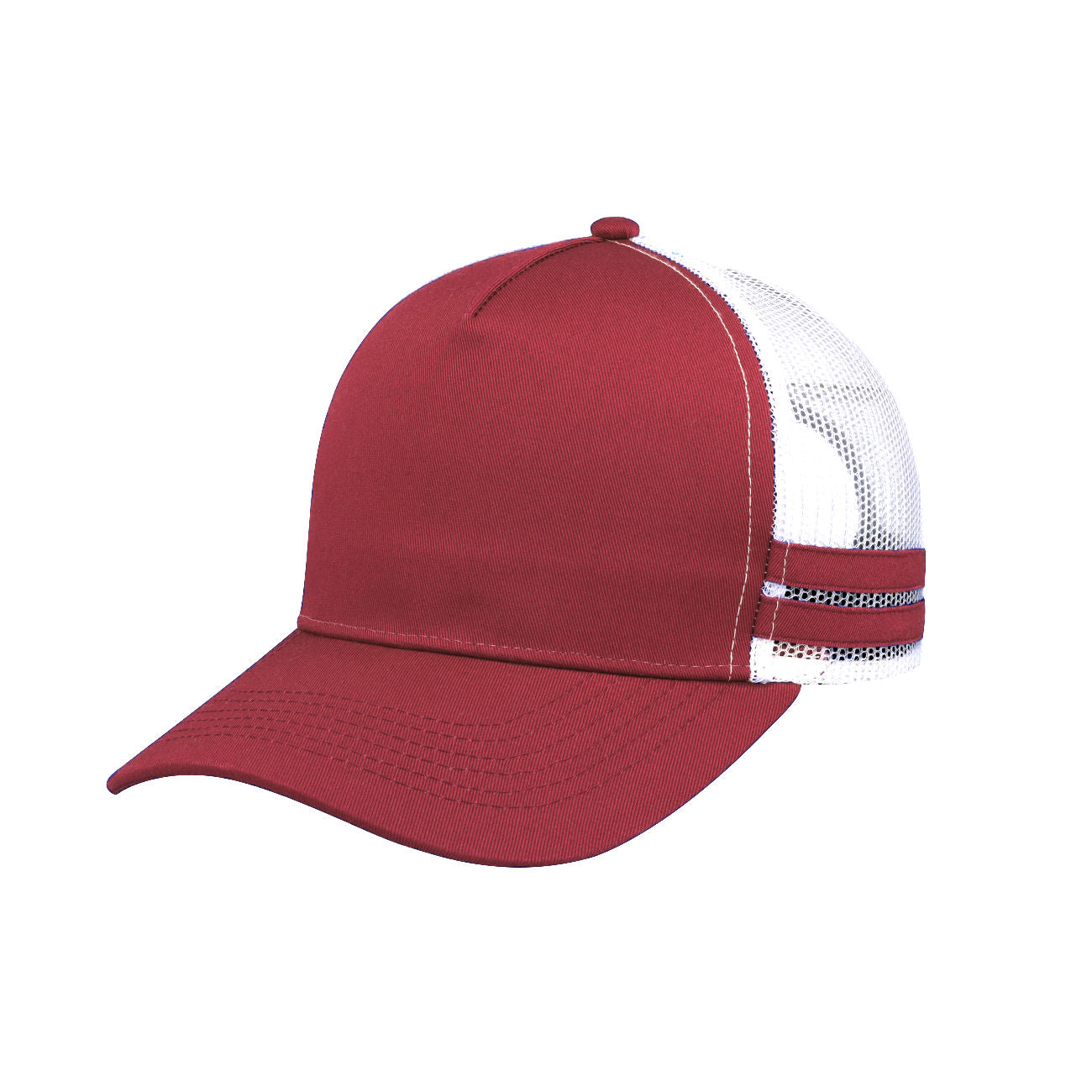 F24503 - F24503 Headwear24 Stripe Trucker Curved Peak - UNBRANDED