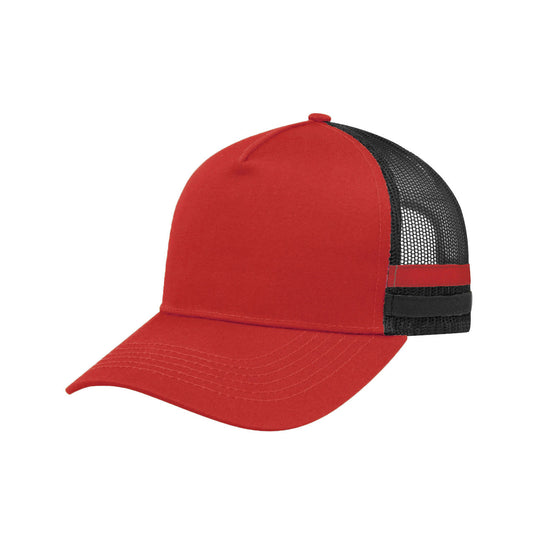 F24503 - F24503 Headwear24 Stripe Trucker Curved Peak - UNBRANDED