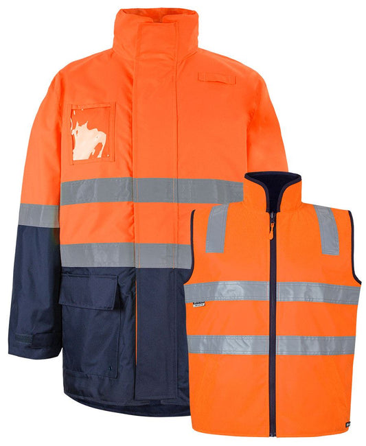 K6DNJ - JB's Hi Vis (D+N) Long Line 4 in 1 Jacket - UNBRANDED