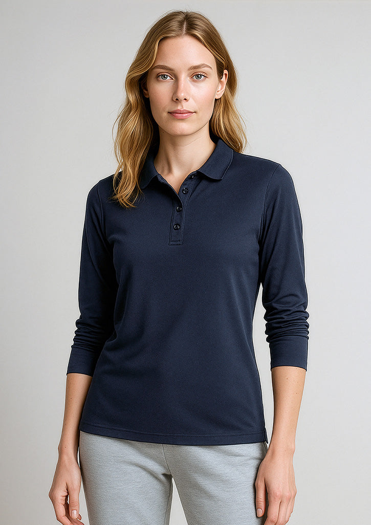 P206LL - Womens Action Long Sleeve Polo - UNBRANDED