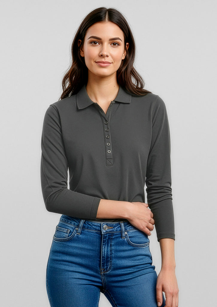 P400LL - Womens Crew Long Sleeve Polo - UNBRANDED