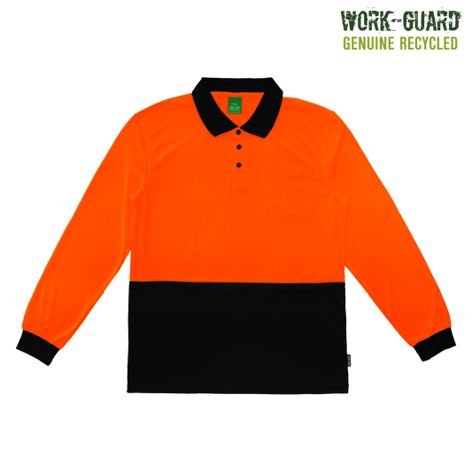 R482X - R482X Workguard Recycled Hi Vis LS Polo - UNBRANDED