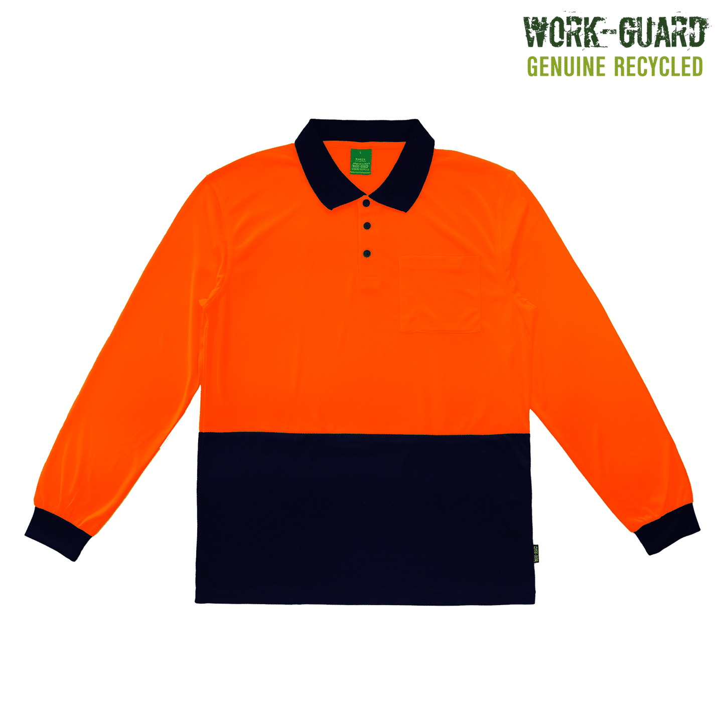 R482X - R482X Workguard Recycled Hi Vis LS Polo - UNBRANDED