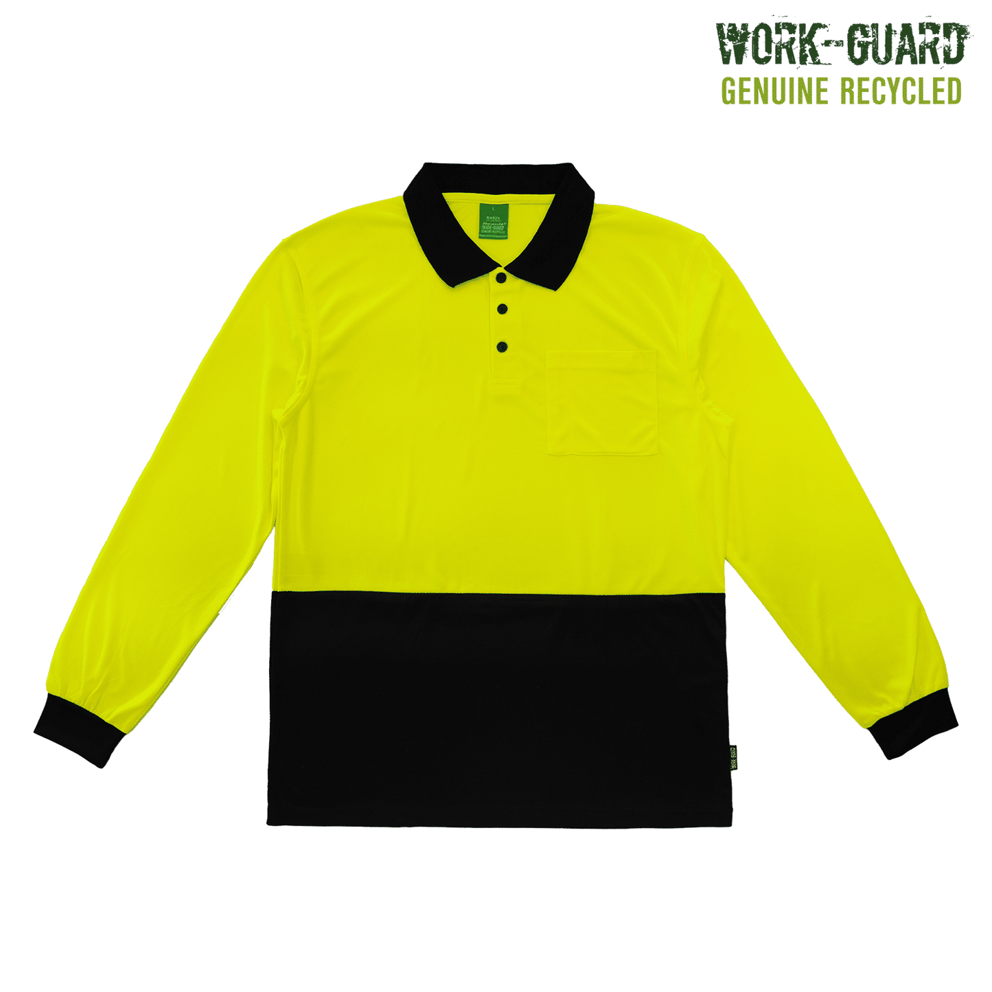 R482X - R482X Workguard Recycled Hi Vis LS Polo - UNBRANDED