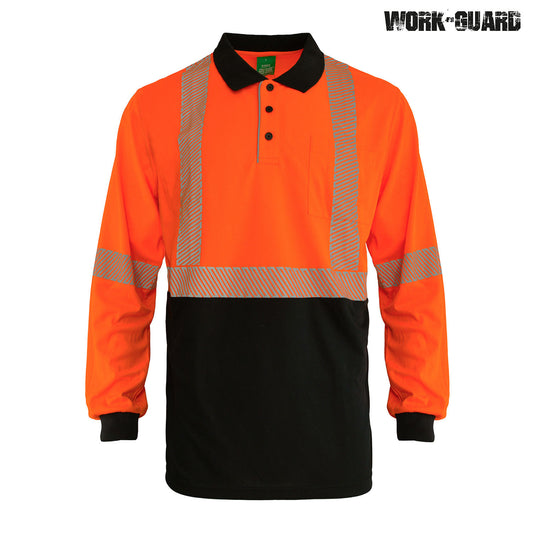 R486X - R486X Workguard Recycled Hi Vis LS D/N Polo - UNBRANDED
