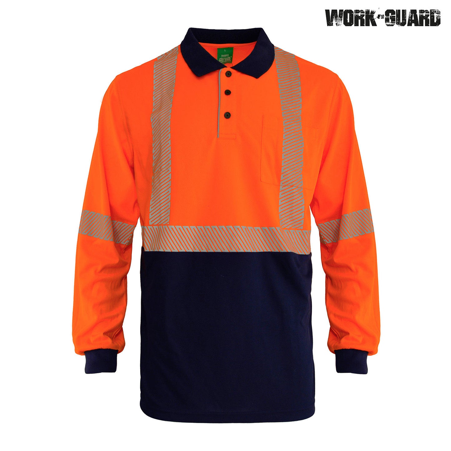 R486X - R486X Workguard Recycled Hi Vis LS D/N Polo - UNBRANDED