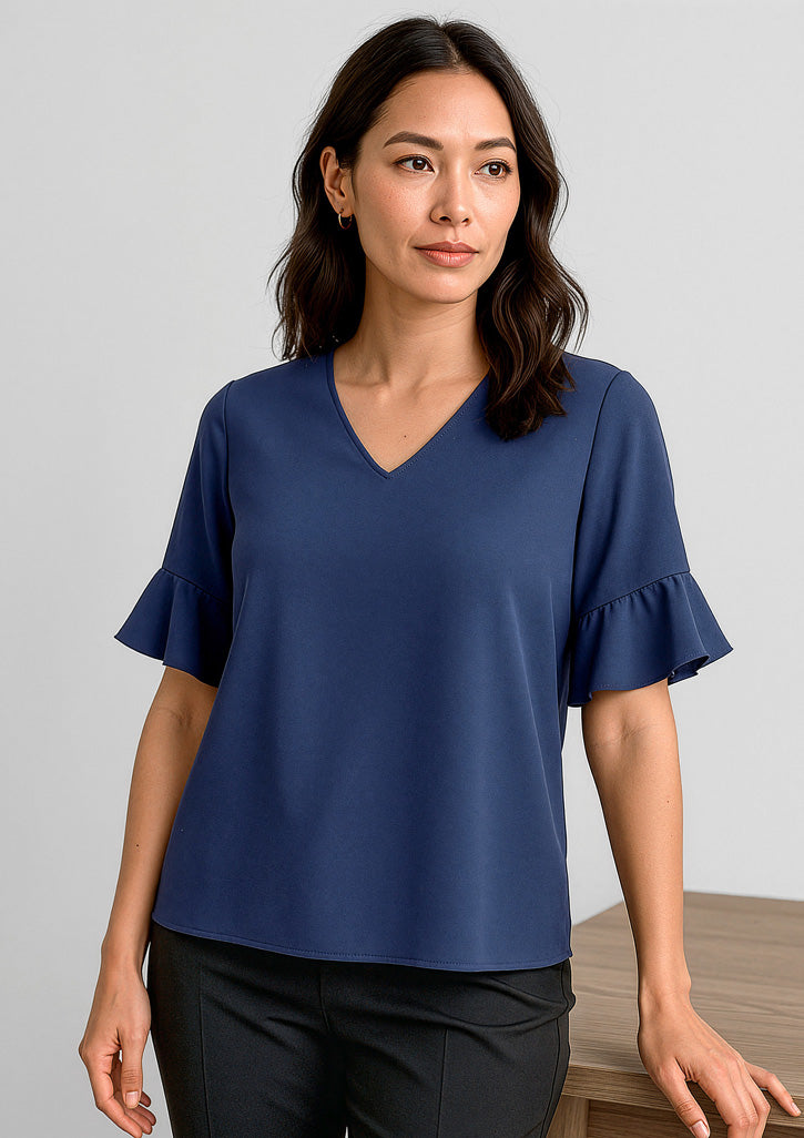 RB966LS - Womens Aria Fluted Sleeve Blouse - UNBRANDED