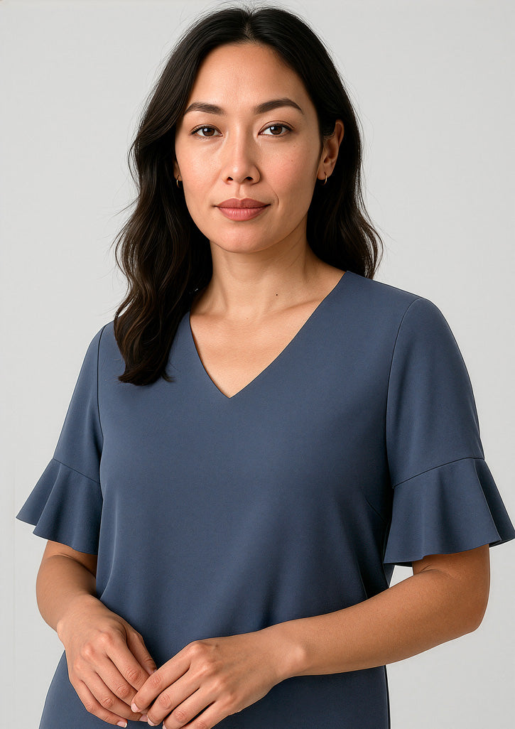 RB966LS - Womens Aria Fluted Sleeve Blouse - UNBRANDED