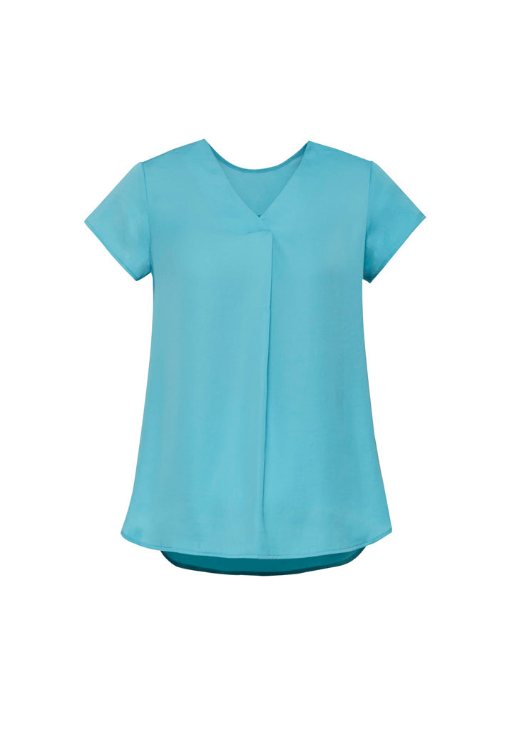 RB967LS - Womens Kayla V-Neck Pleat Blouse - UNBRANDED