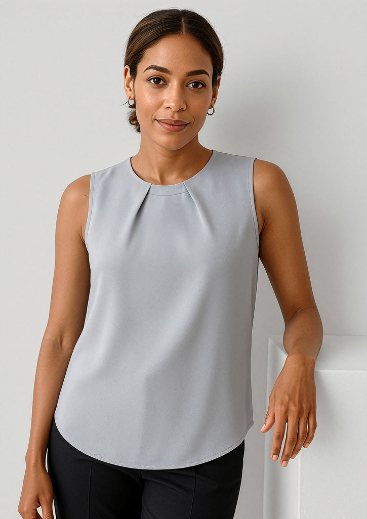 RB973LN - Womens Estelle Sleeveless Pleat Detail Blouse - UNBRANDED