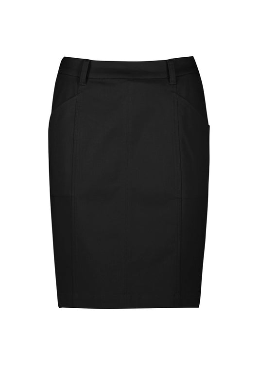 RGS264L - Womens Mid Waist Stretch Chino Skirt - UNBRANDED