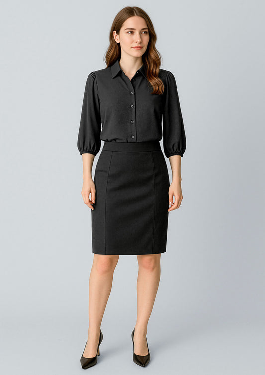 RGS312L - Womens Cool Stretch Mid-waist Pencil Skirt - UNBRANDED