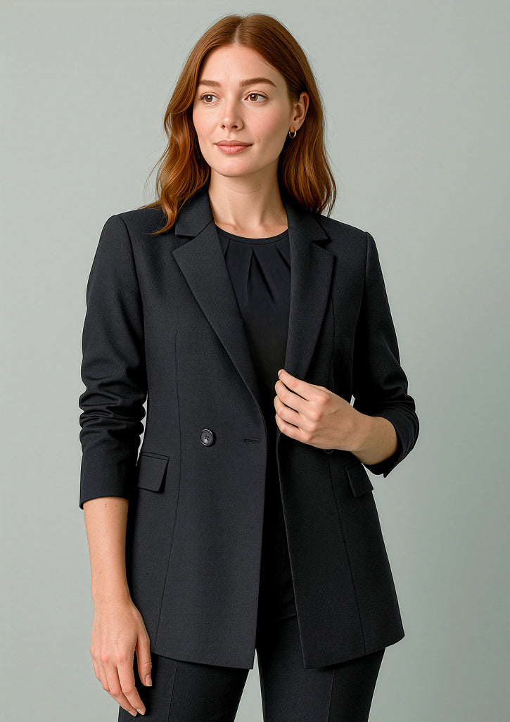 RJ400L - Womens Renew Double Breasted Longline Jacket - UNBRANDED