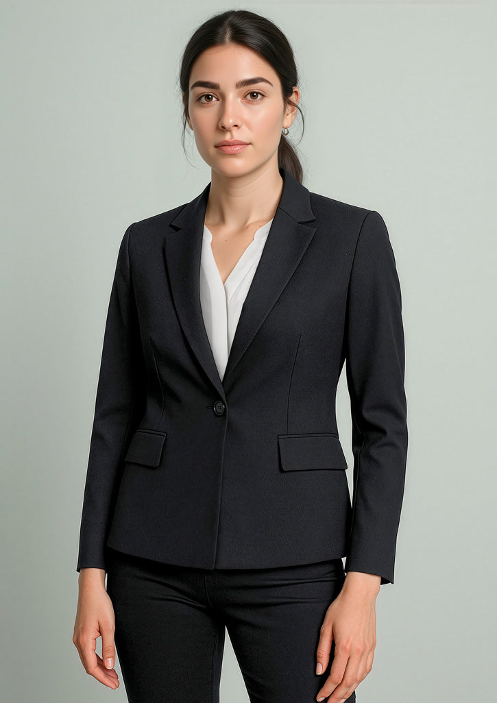 RJ401L - Womens Renew Single Button Mid Length Jacket - UNBRANDED