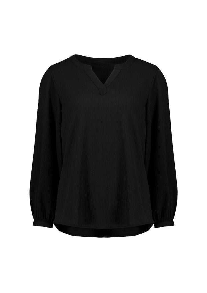 RU568LL - Womens Ruche Long Sleeve Blouse - UNBRANDED