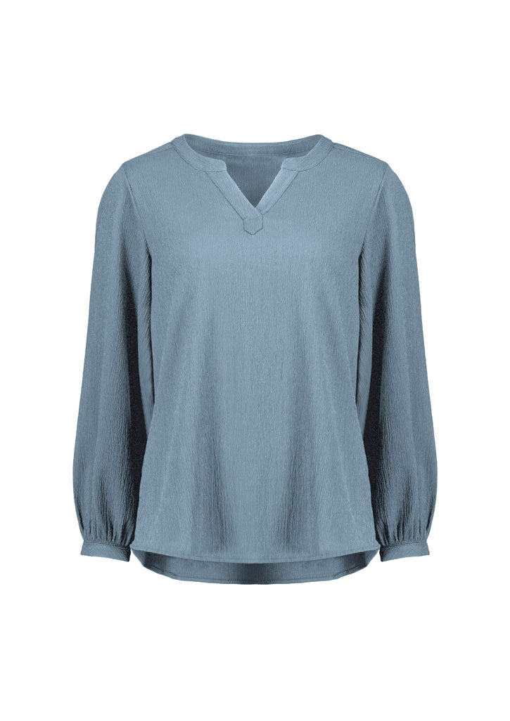 RU568LL - Womens Ruche Long Sleeve Blouse - UNBRANDED