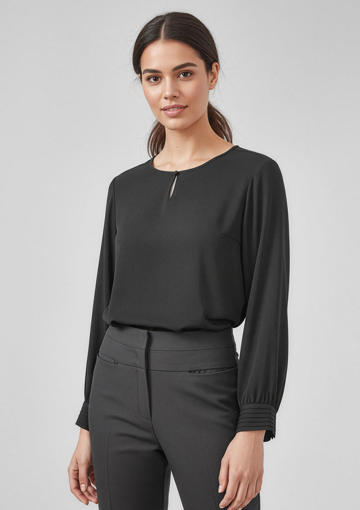 RU569LL - Womens Evelyn Long Sleeve Blouse - UNBRANDED
