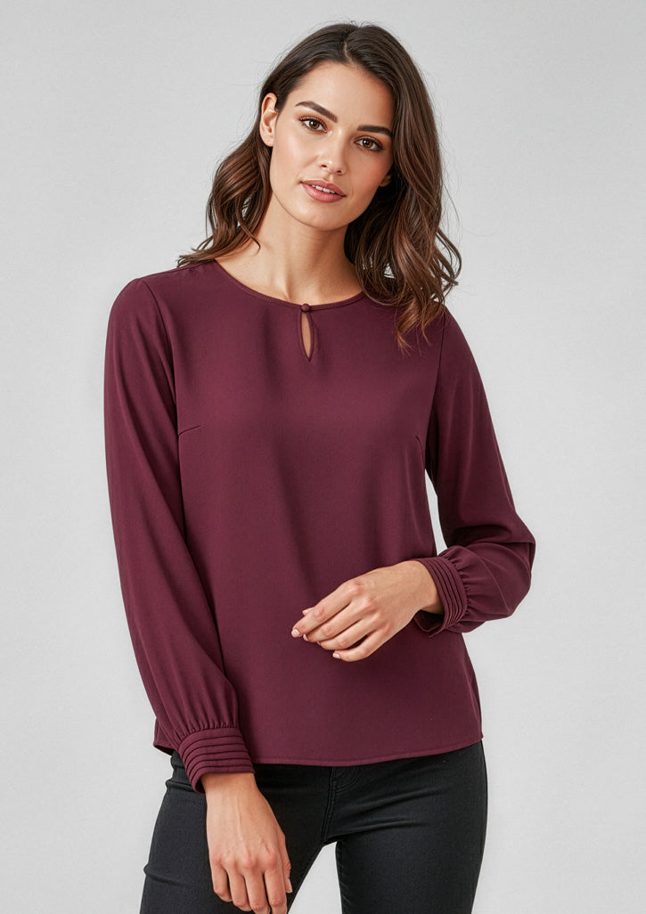 RU569LL - Womens Evelyn Long Sleeve Blouse - UNBRANDED