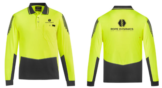 Rope Dynamics - Mens Hi Vis Flux Long Sleeve Polo ZH310
