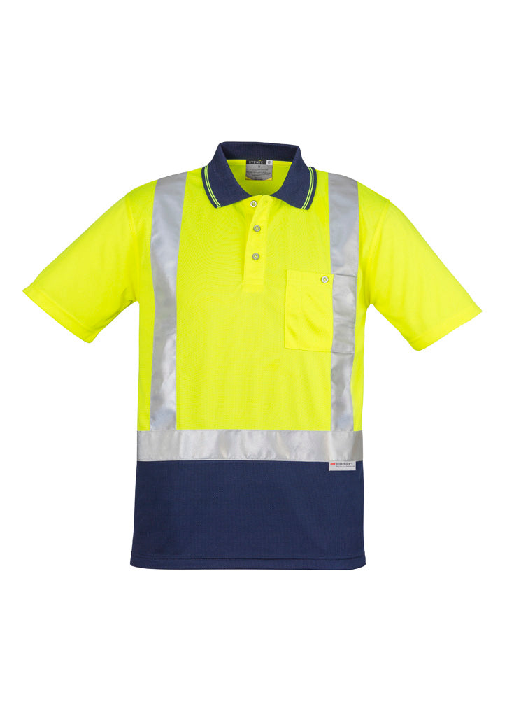 ZH233 - Mens Hi Vis Spliced Short Sleeve Polo - Shoulder Taped - UNBRANDED