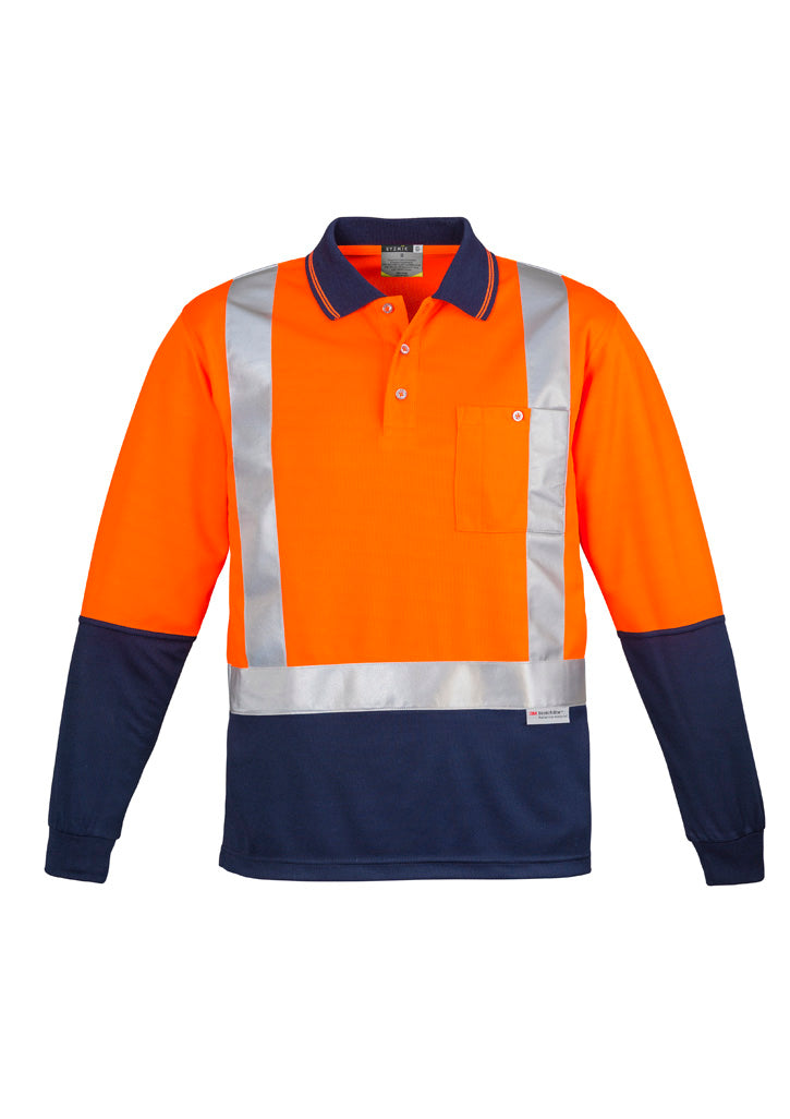 ZH234 - Mens Hi Vis Spliced Long Sleeve Polo - Shoulder Taped - UNBRANDED