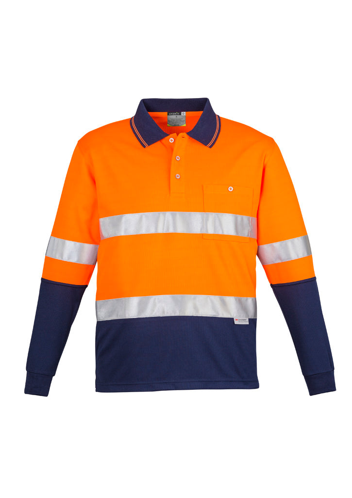 ZH235 - Mens Hi Vis Spliced Long Sleeve Polo - Hoop Taped - UNBRANDED