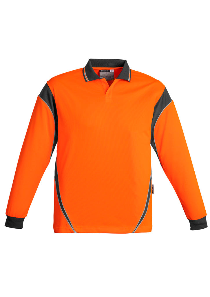 ZH249 - Mens Hi Vis Aztec Long Sleeve Polo - UNBRANDED