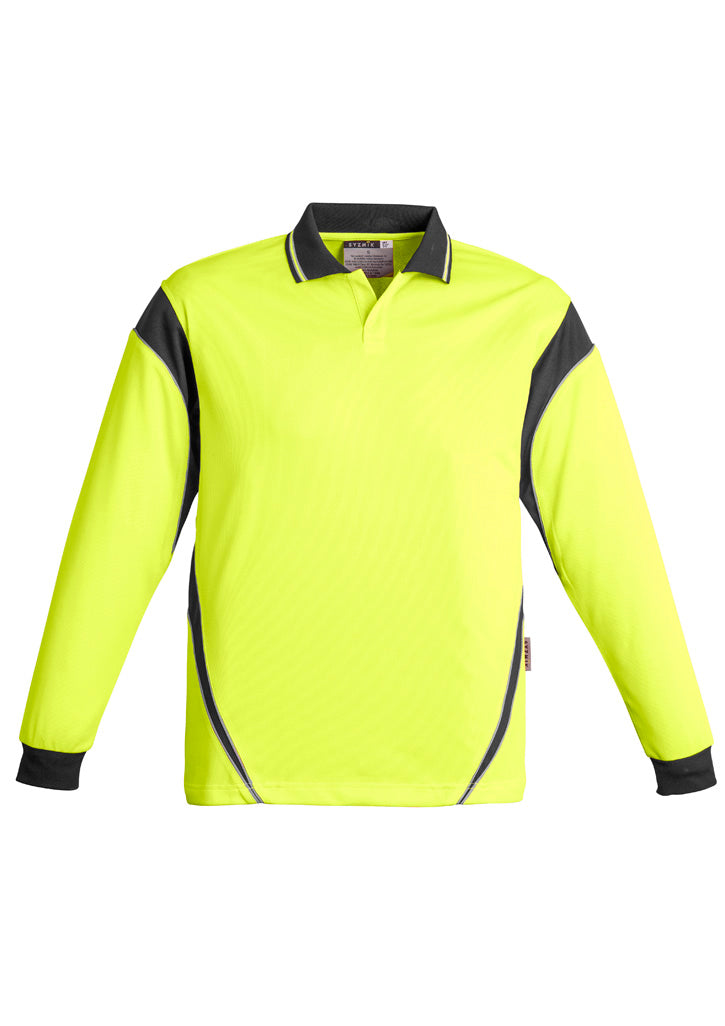 ZH249 - Mens Hi Vis Aztec Long Sleeve Polo - UNBRANDED