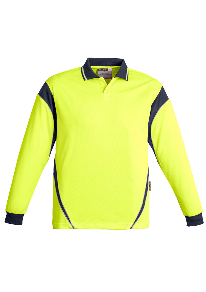 ZH249 - Mens Hi Vis Aztec Long Sleeve Polo - UNBRANDED