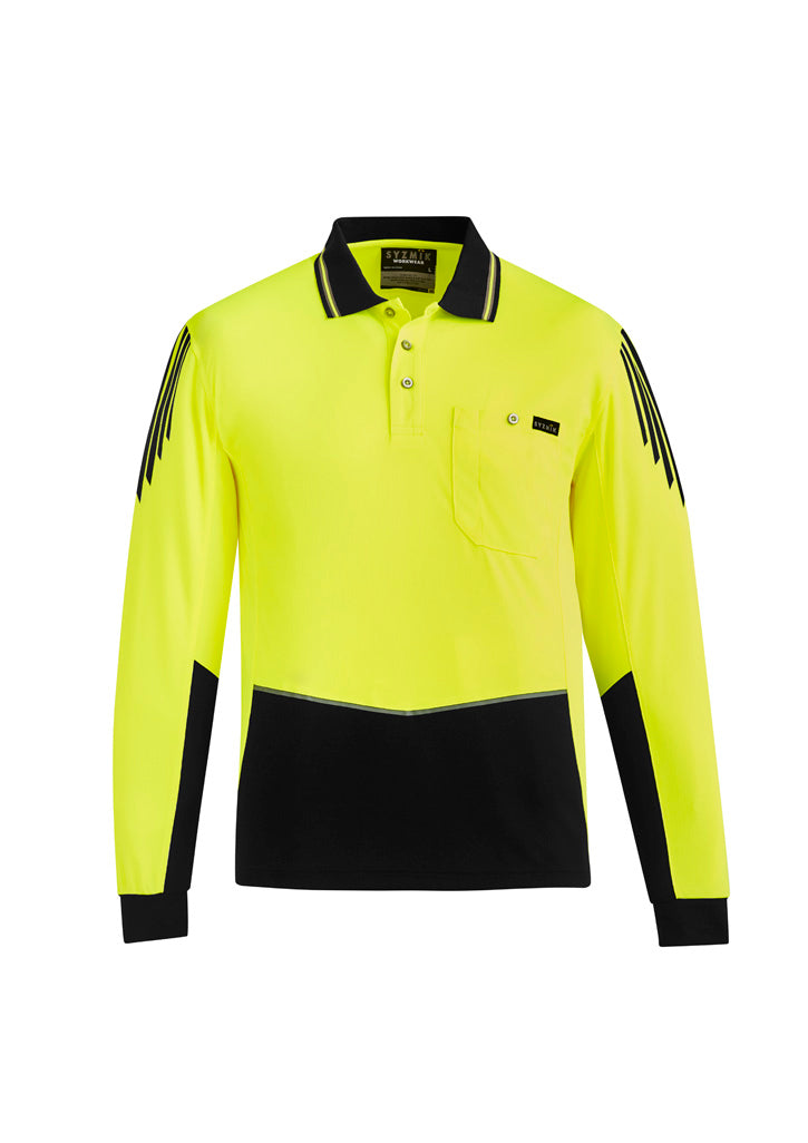 ZH310 - Mens Hi Vis Flux Long Sleeve Polo - UNBRANDED