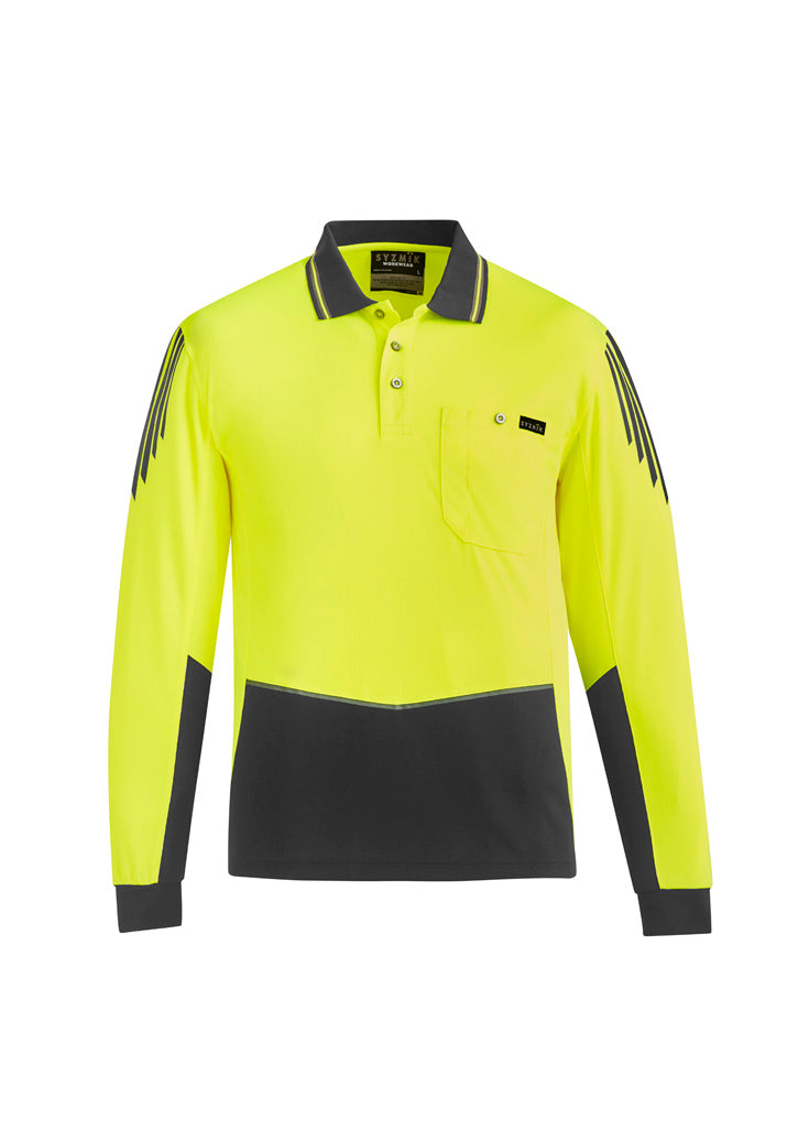 ZH310 - Mens Hi Vis Flux Long Sleeve Polo - UNBRANDED