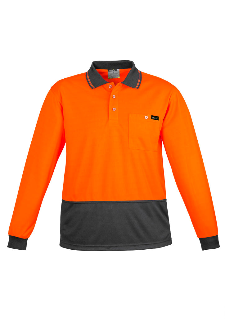 ZH410 - Mens Hi Vis Comfort Back Long Sleeve Polo - UNBRANDED