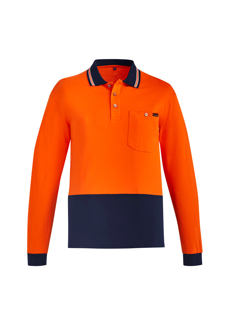 ZH430 - Mens Hi Vis Cotton Long Sleeve Polo - UNBRANDED