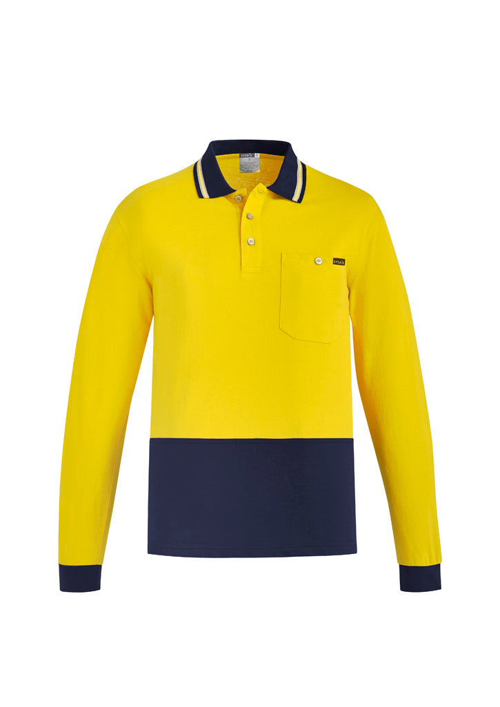 ZH430 - Mens Hi Vis Cotton Long Sleeve Polo - UNBRANDED