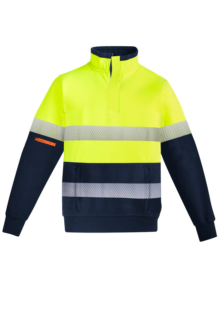 ZT150 - Mens Orange Flame Hi Vis 1/4 Zip Pullover - Hoop Taped - UNBRANDED