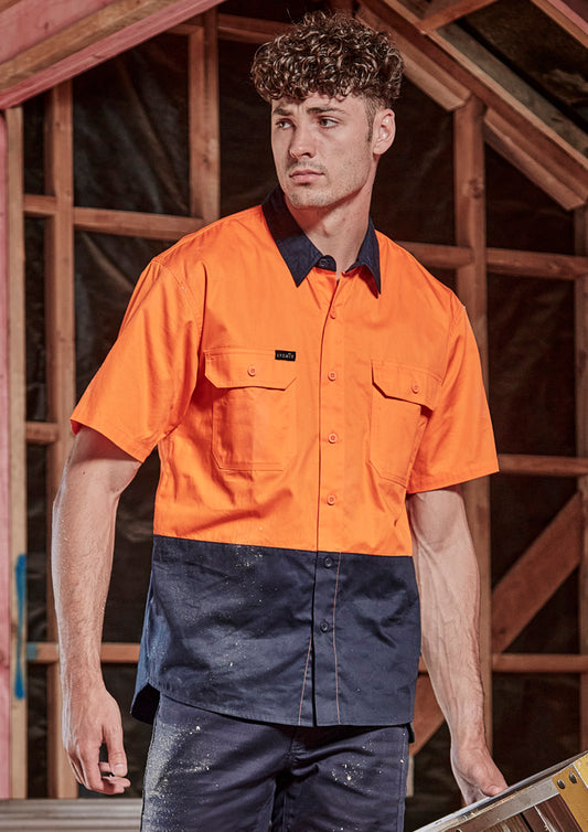 ZW115 - Mens Hi Vis Short Sleeve Shirt - UNBRANDED