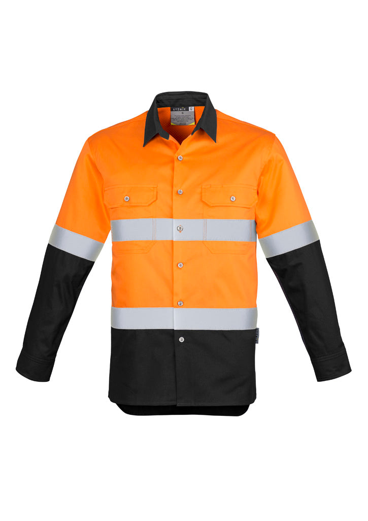 ZW123 - Mens Industrial Long Sleeve Shirt - Hoop Taped - UNBRANDED