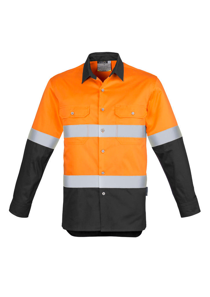 ZW123 - Mens Industrial Long Sleeve Shirt - Hoop Taped - UNBRANDED